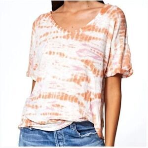 Young Fabulous & Broke Womens‎ Multicolor Twister Tie Dye Linen T-Shirt Size S